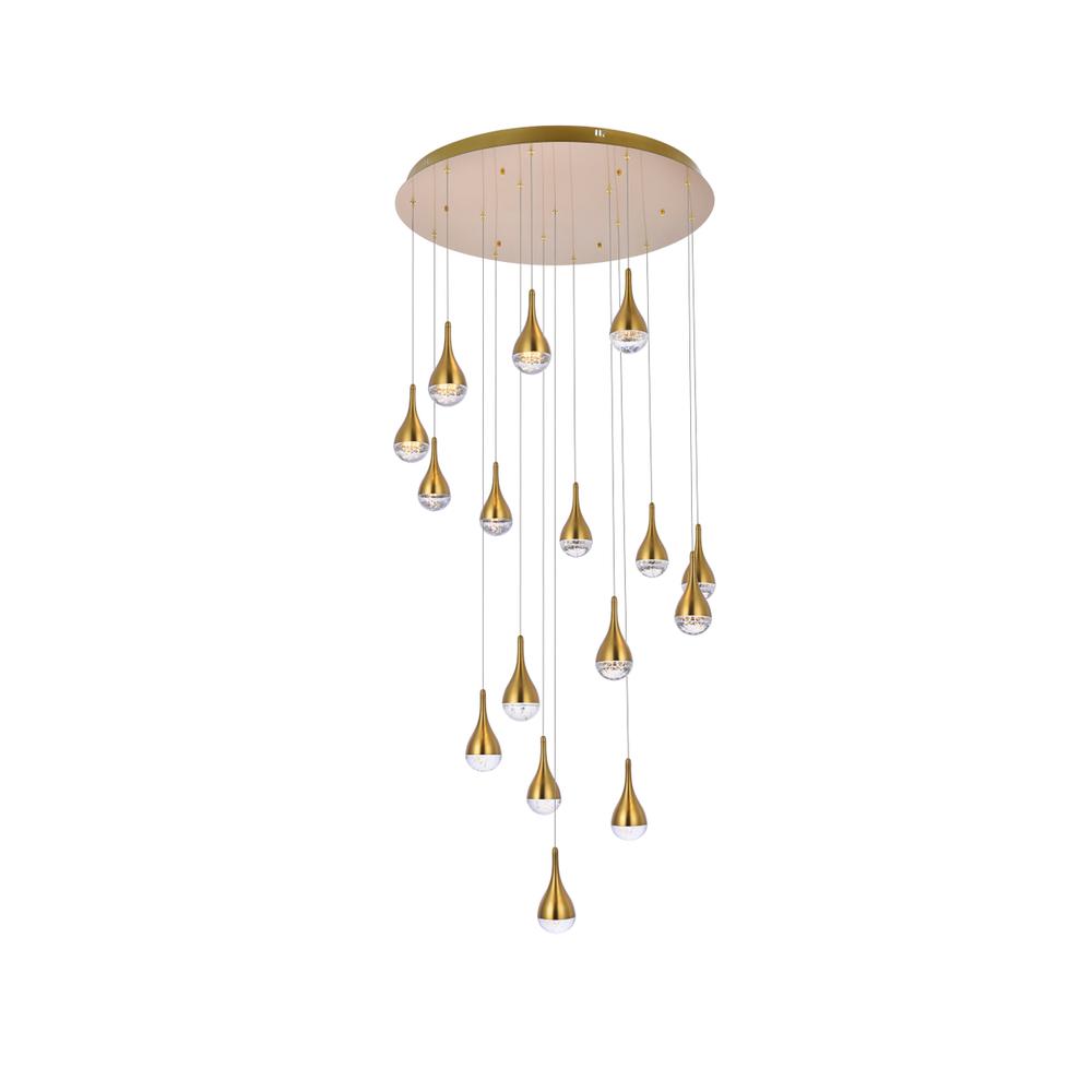 Amherst 36 Inch Led Chandelier In Satin Gold. Picture 1
