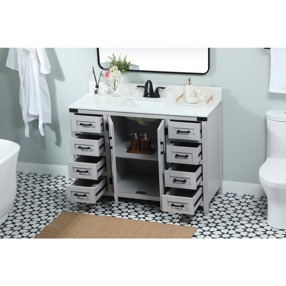 48 Inch Single Bathroom Vanity In Grey With Backsplash. Picture 3