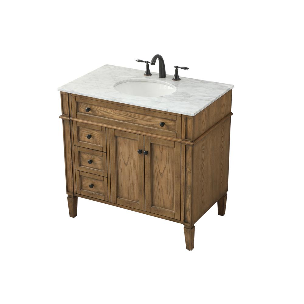 36 Inch Single Bathroom Vanity In Driftwood. Picture 8