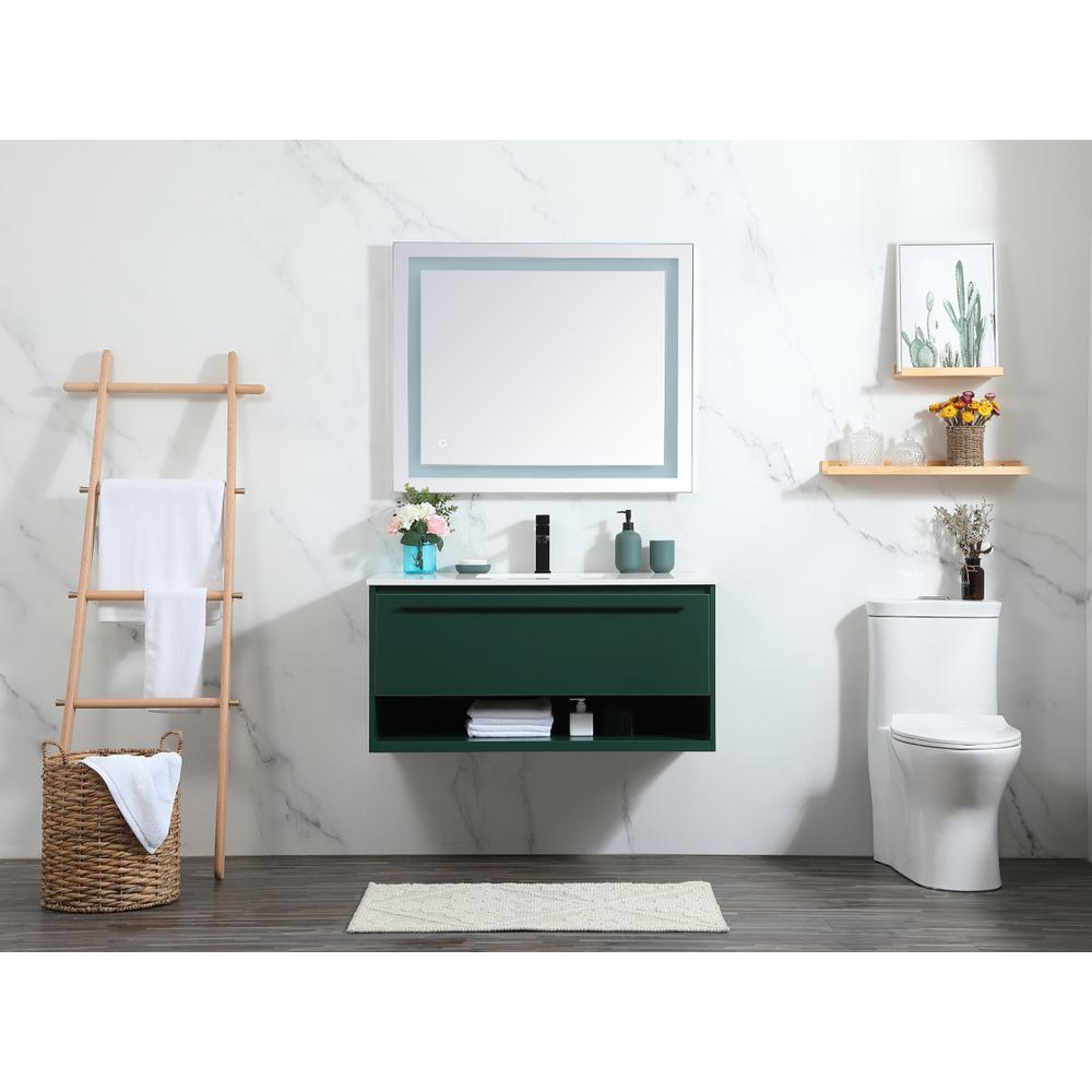 40 Inch Single Bathroom Vanity In Green. Picture 4