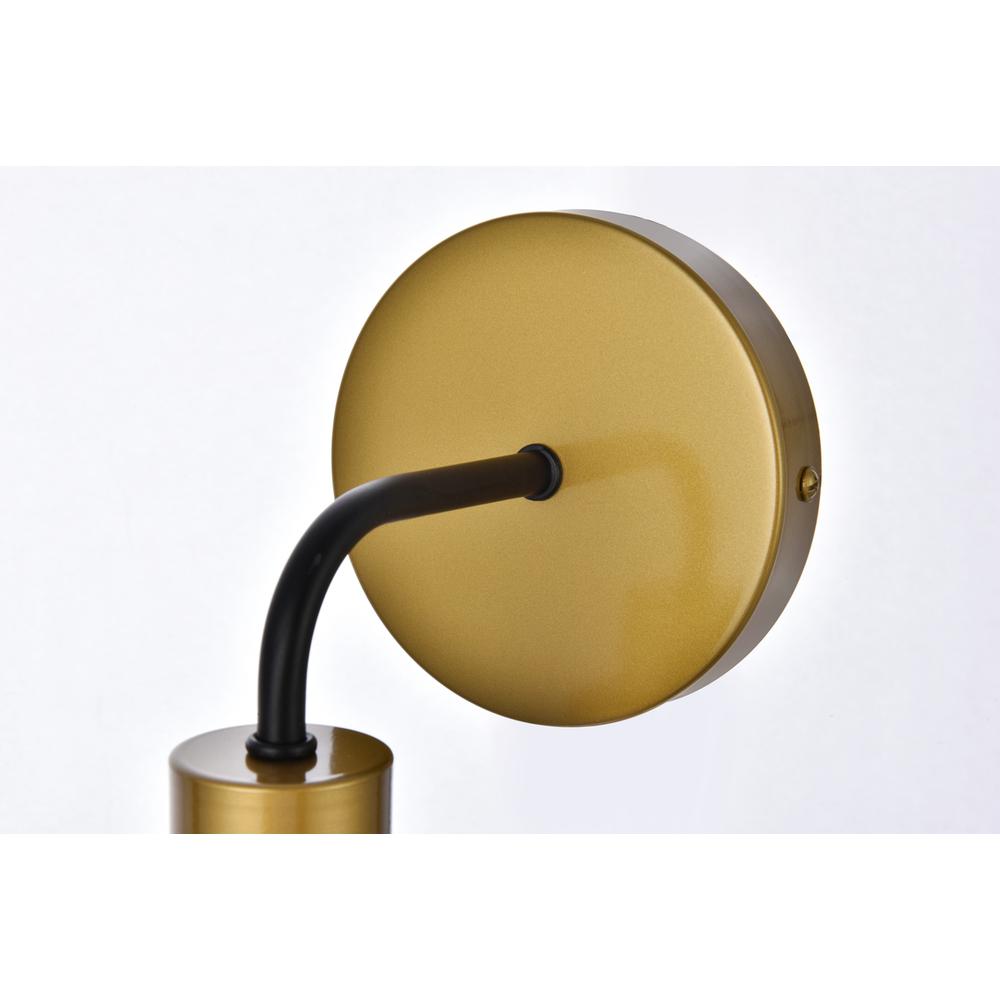 Hanson 1 Light Bath Sconce In Black With Brass With Frosted Shade. Picture 5