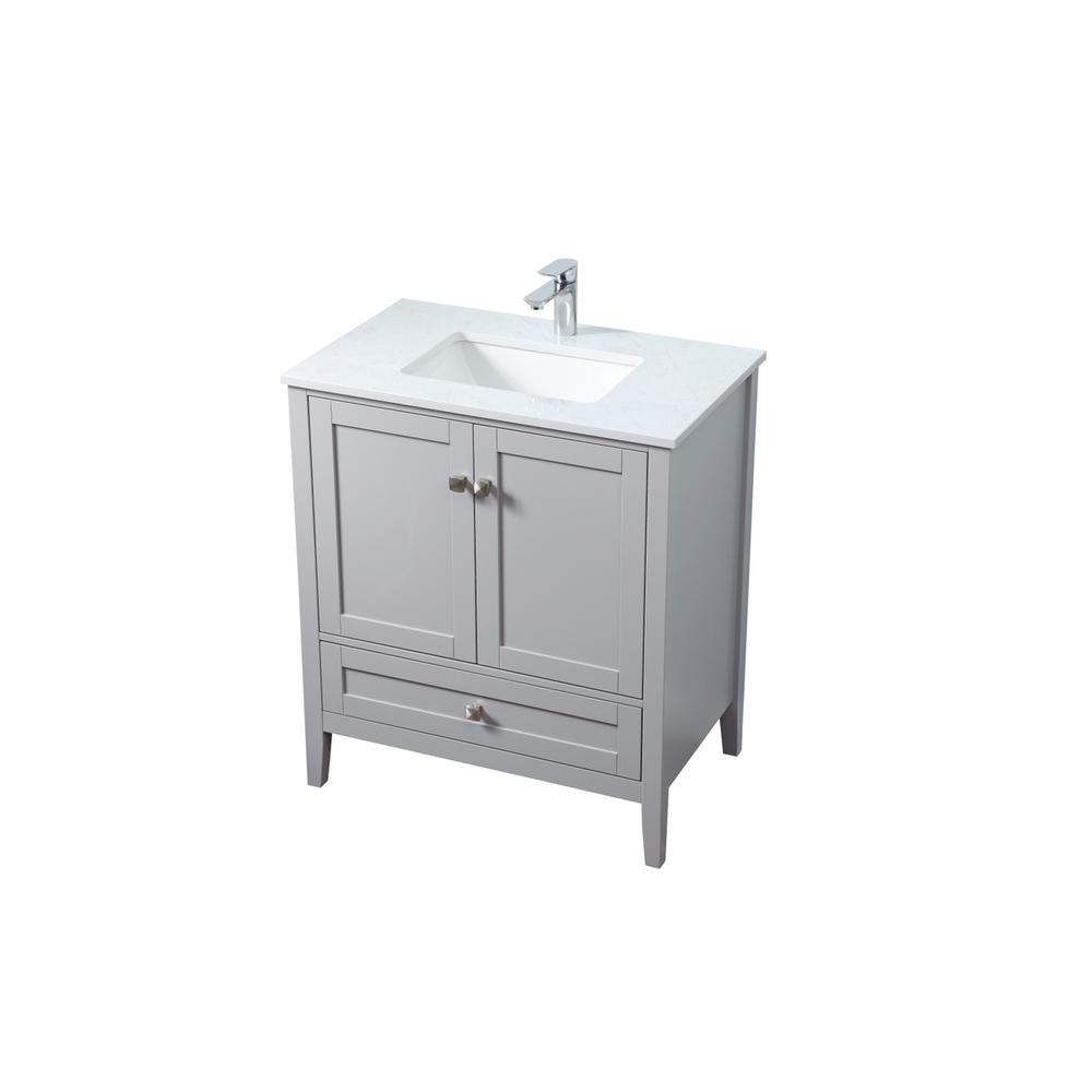30 Inch Single Bathroom Vanity In Grey. Picture 8
