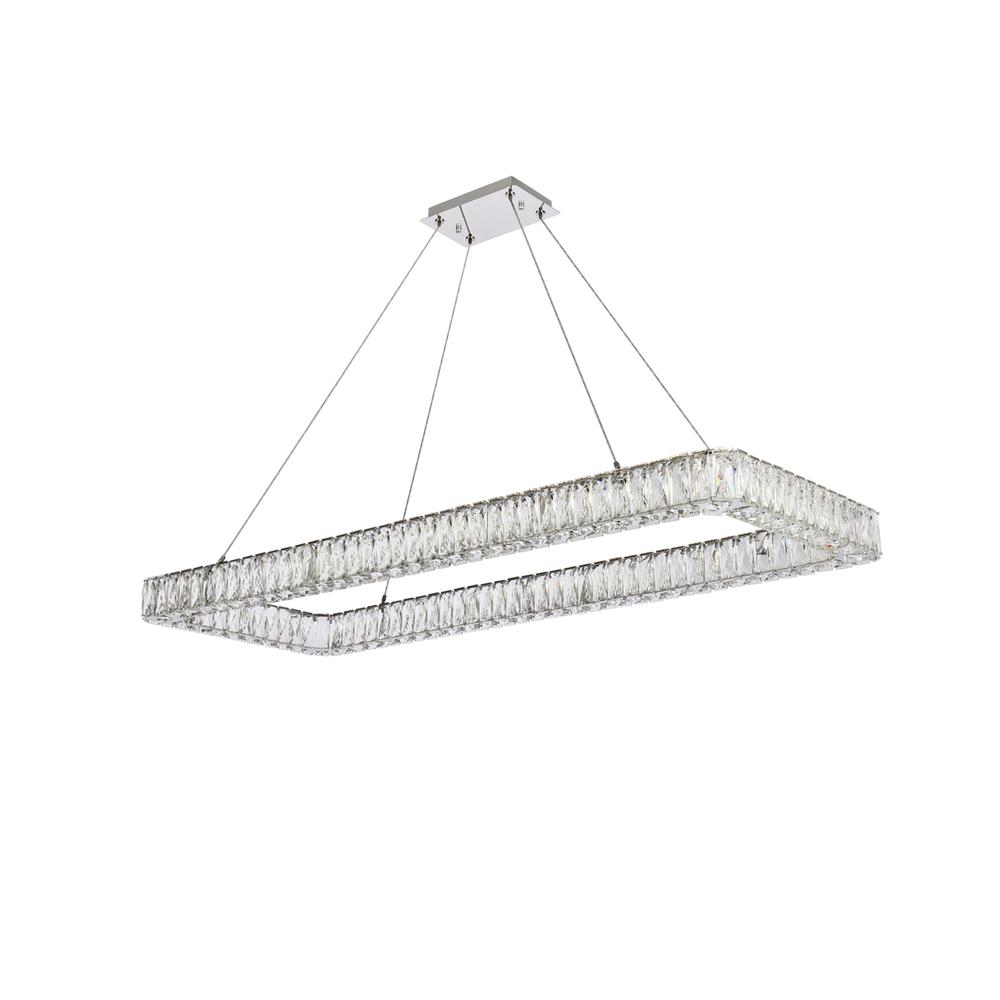 Monroe 50 Inch Led Single Rectangle Pendant In Chrome. Picture 6