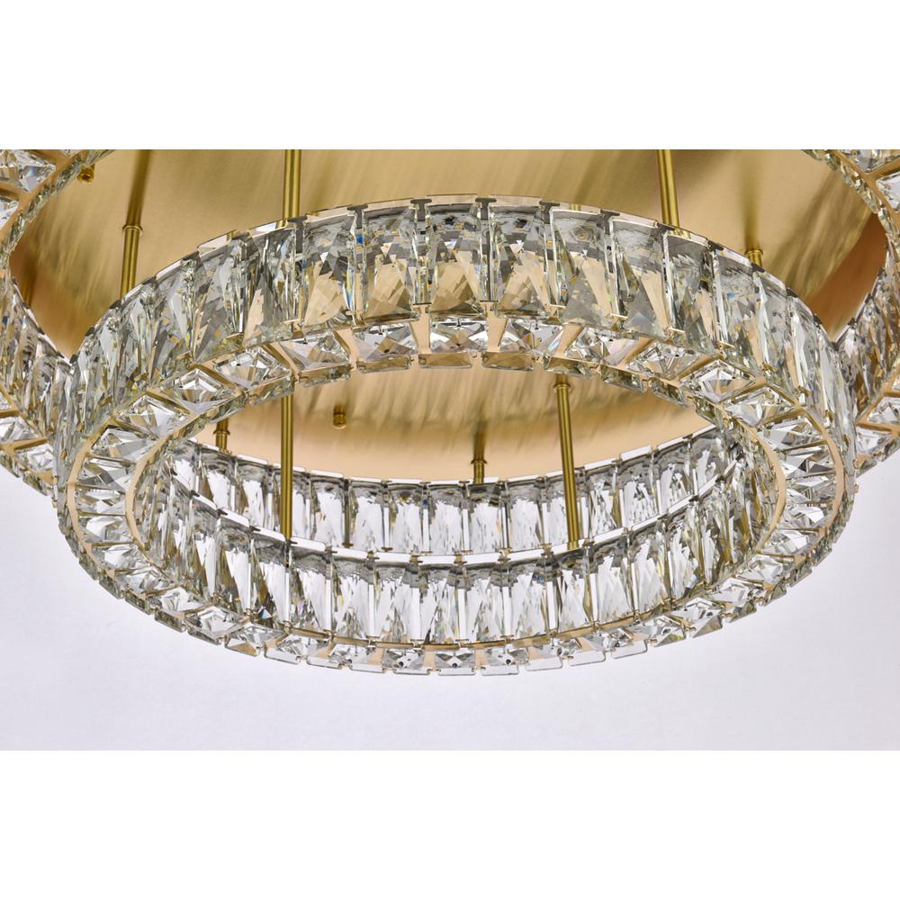 Monroe 30 Inch Led Double Flush Mount In Gold. Picture 4