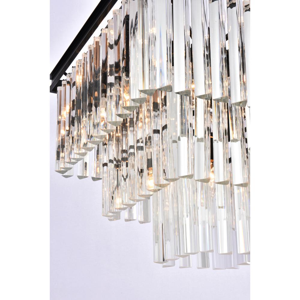 Sydney 21.5 Inch Square Crystal Chandelier In Matte Black. Picture 5