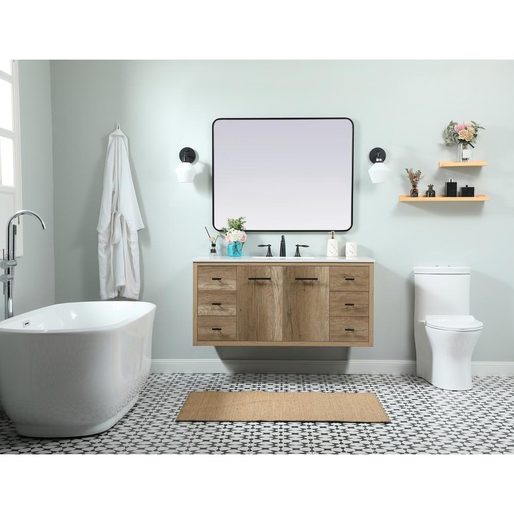 48 Inch Single Bathroom Vanity In Natural Oak. Picture 7