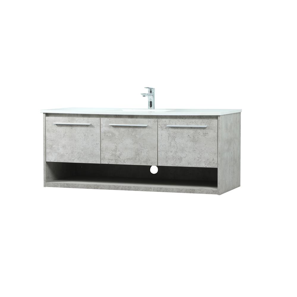 48 Inch Single Bathroom Vanity In Concrete Grey. Picture 7