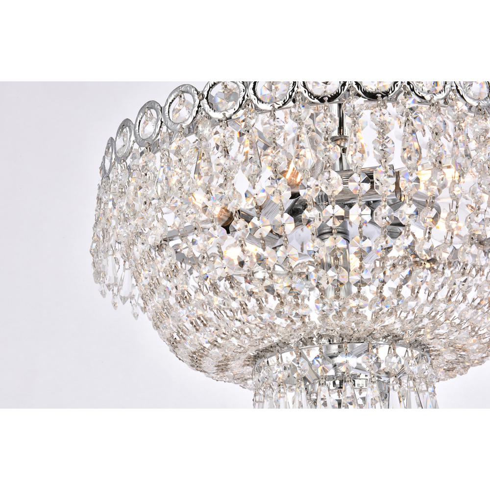 Century 8 Light Chrome Pendant Clear Royal Cut Crystal. Picture 5