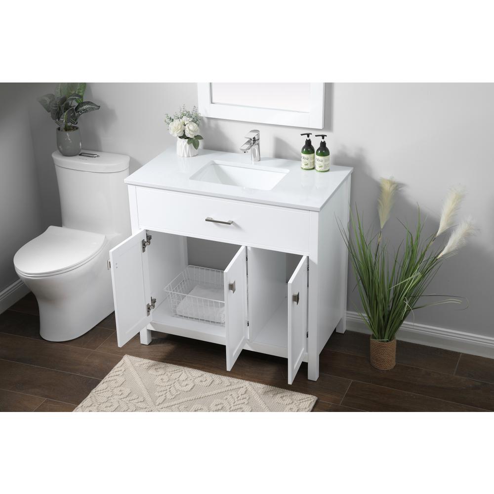 36 Inch Single Bathroom Vanity In White. Picture 3