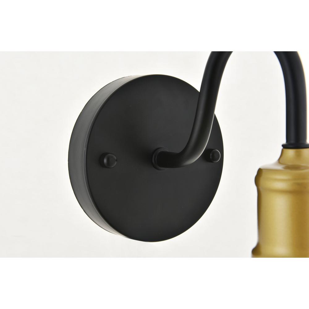 Serif 1 Light Brass And Black Wall Sconce. Picture 8