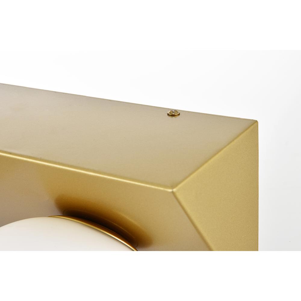 Jillian 2 Light Brass And Frosted White Bath Sconce. Picture 5