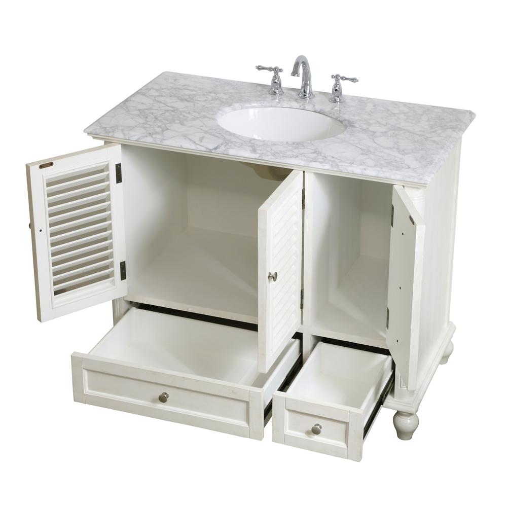 42 Inch Single Bathroom Vanity In Antique White. Picture 8
