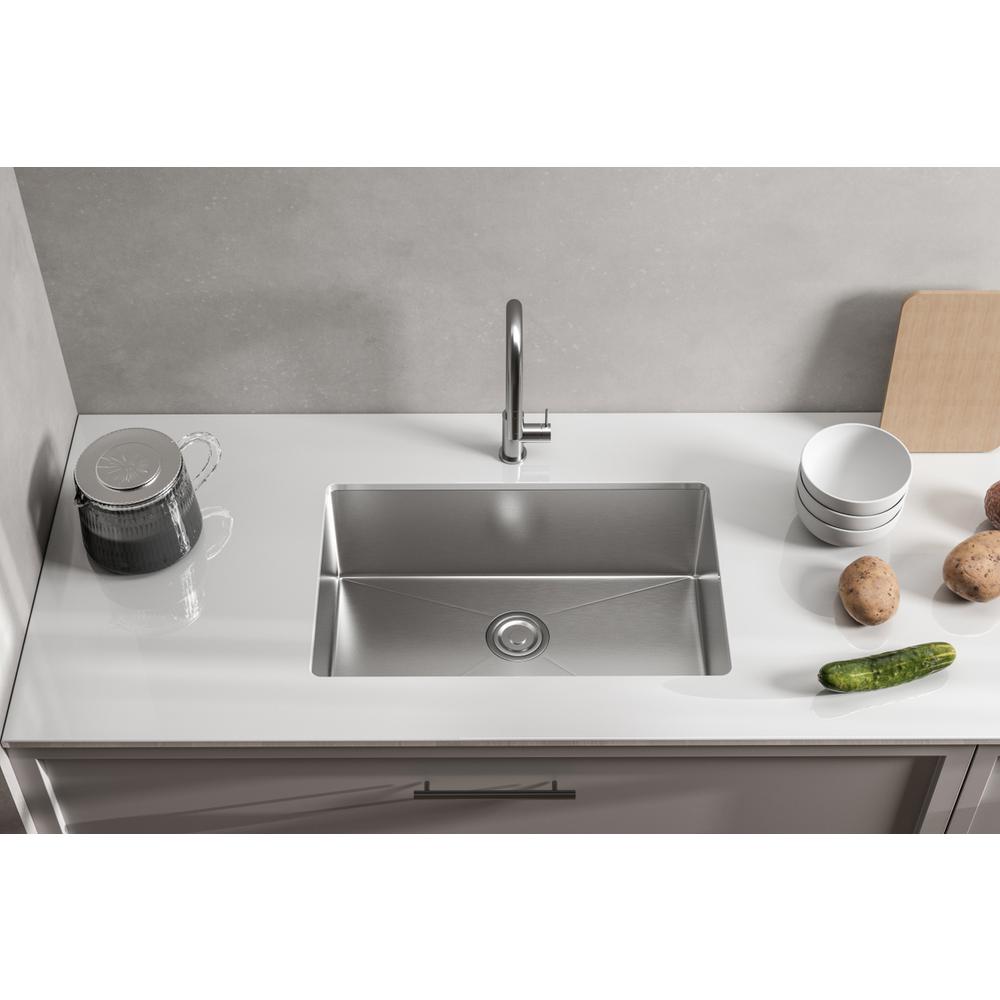 Stainless Steel Undermount Kitchen Sink L27''X W18'' X H10". Picture 10