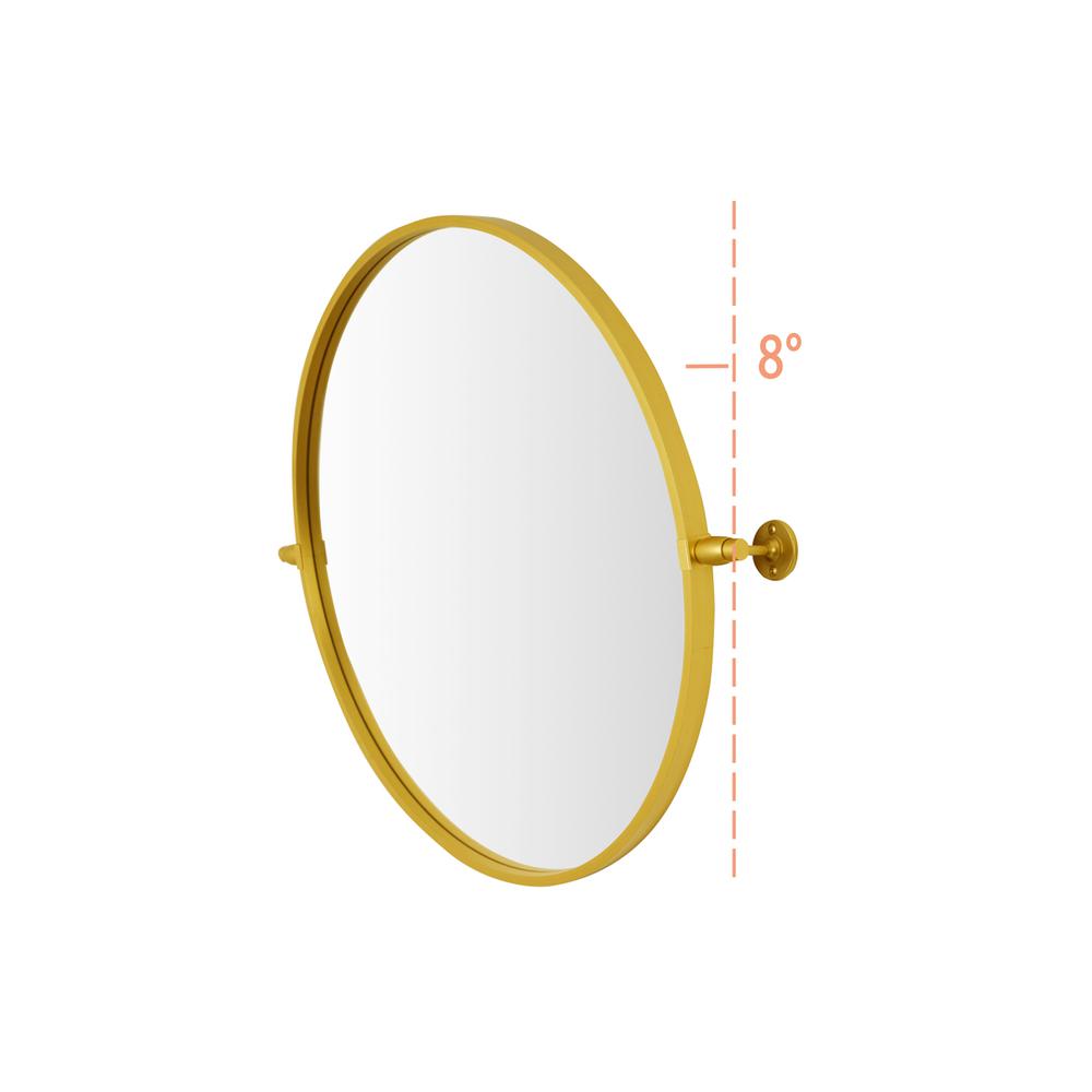 Round Pivot Mirror 24 Inch In Gold. Picture 6