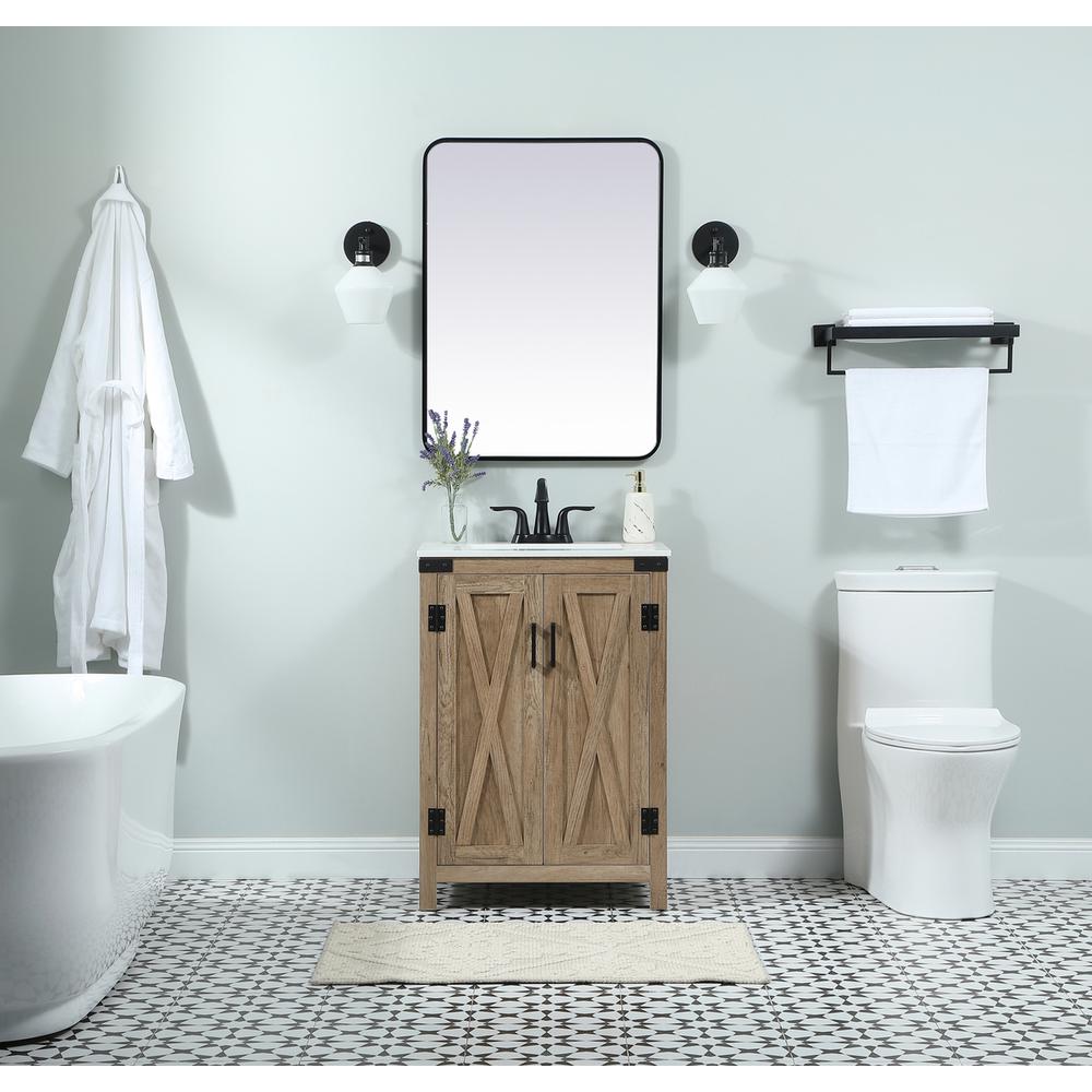 24 Inch Single Bathroom Vanity In Natural Oak. Picture 4