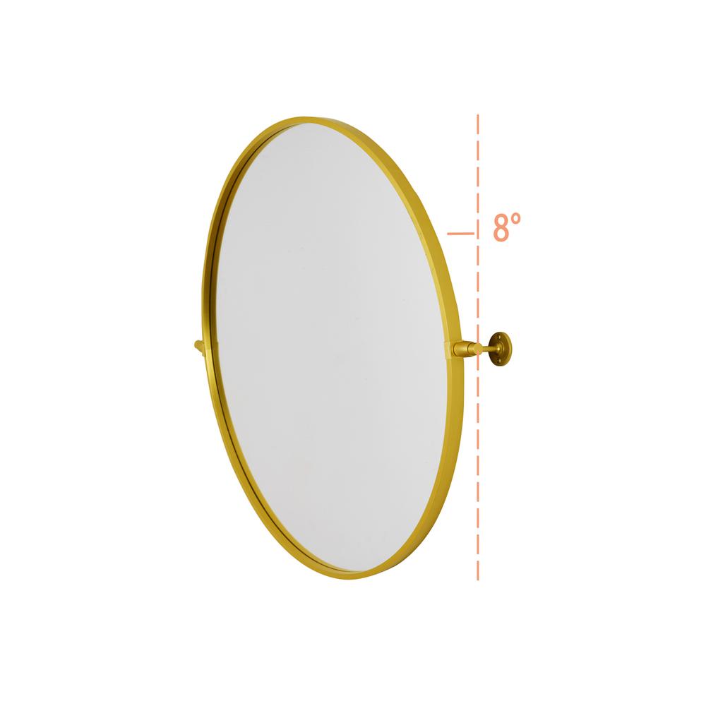 Round Pivot Mirror 30 Inch In Gold. Picture 6