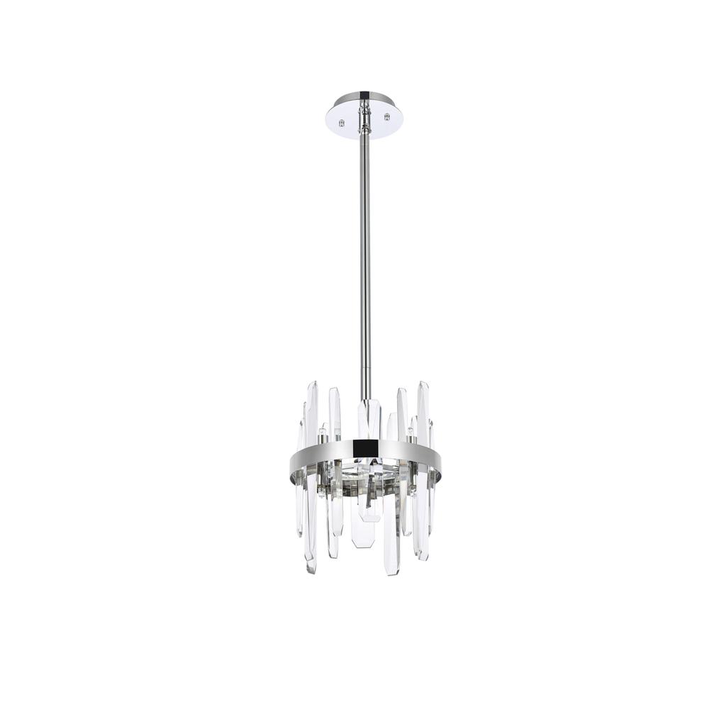 Serena 10 Inch Crystal Round Pendant In Chrome. Picture 6