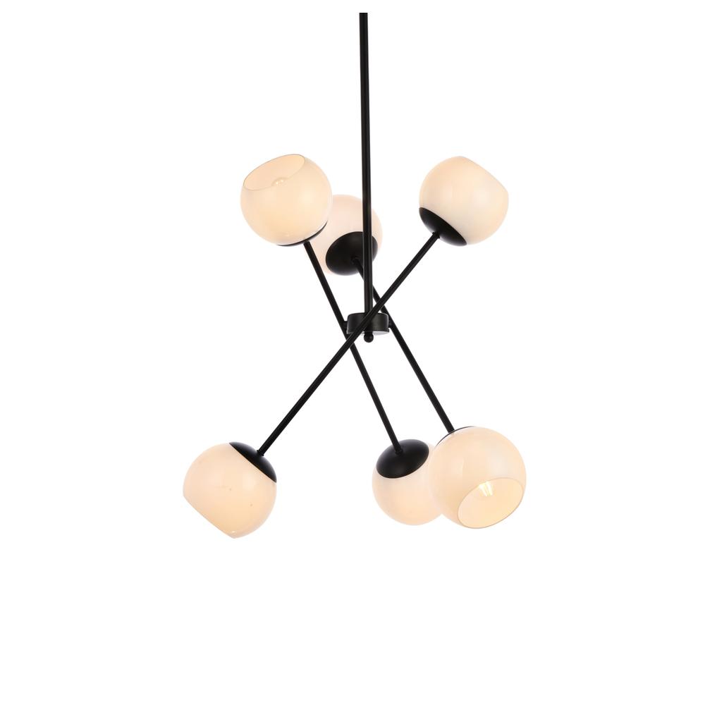 Axl 24 Inch Pendant In Black With White Shade. Picture 2