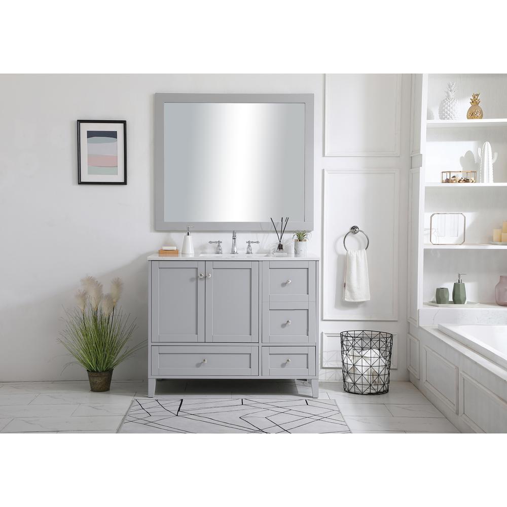42 Inch Single Bathroom Vanity In Grey. Picture 6