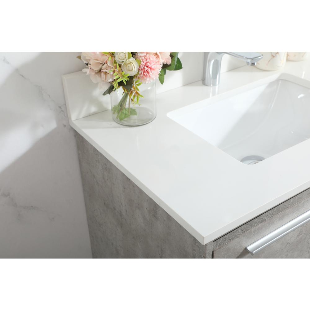 30 Inch Single Bathroom Vanity In Concrete Grey With Backsplash. Picture 5