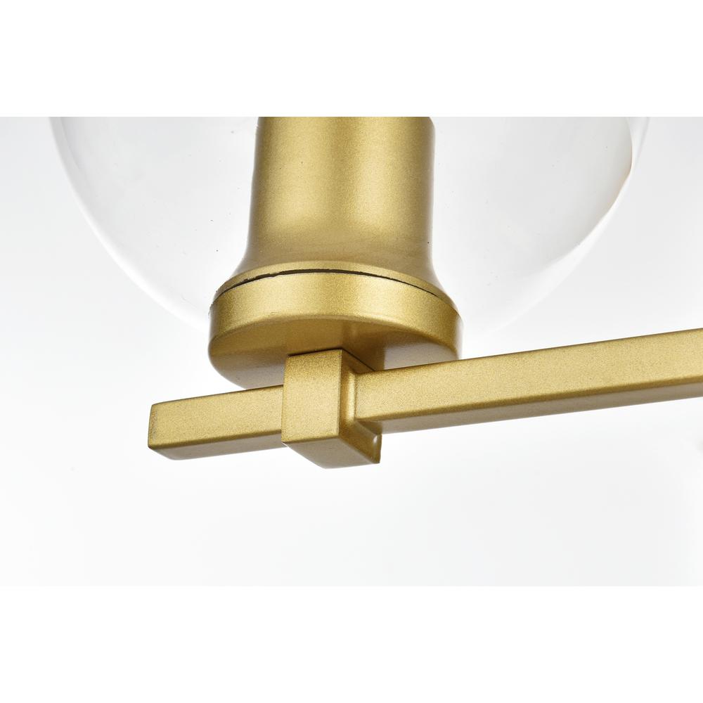 Juelz 3 Light Brass And Clear Bath Sconce. Picture 5