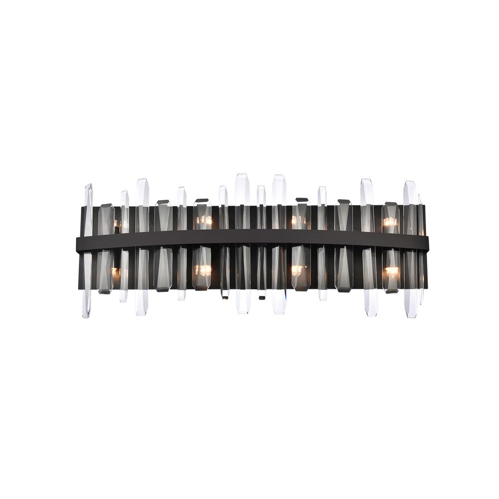 Serena 30 Inch Crystal Bath Sconce In Black. Picture 1