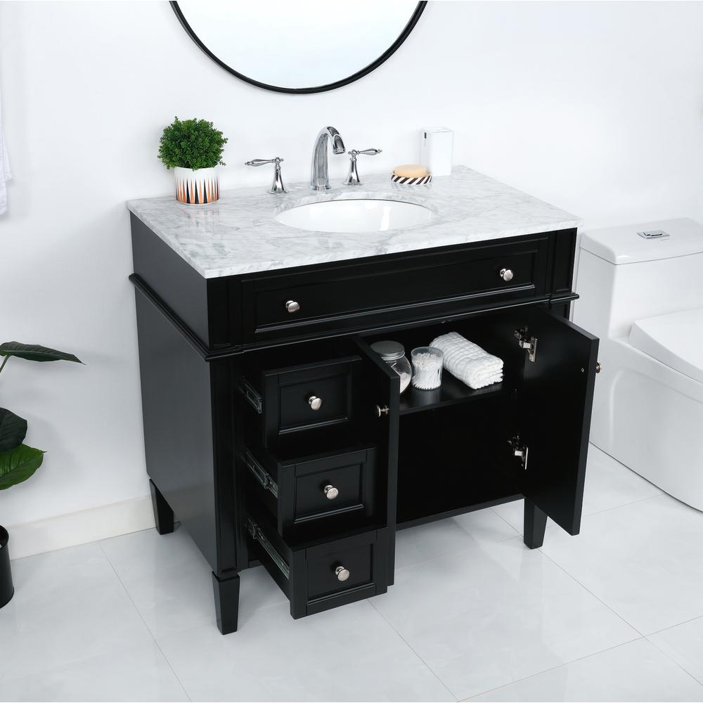 36 Inch Single Bathroom Vanity In Black. Picture 3