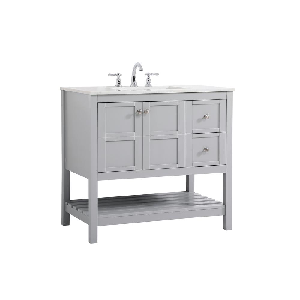 36 inch Single Bathroom Vanity in Gray. Picture 6