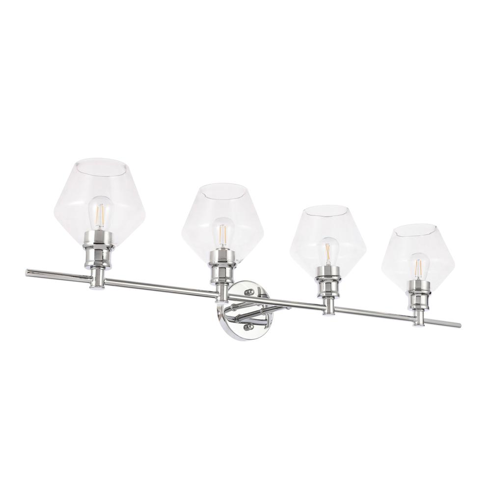 Gene 4 Light Chrome And Clear Glass Wall Sconce. Picture 6