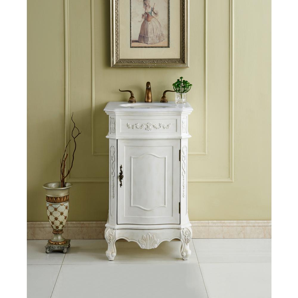 21 Inch Single Bathroom Vanity In Antique White. Picture 9