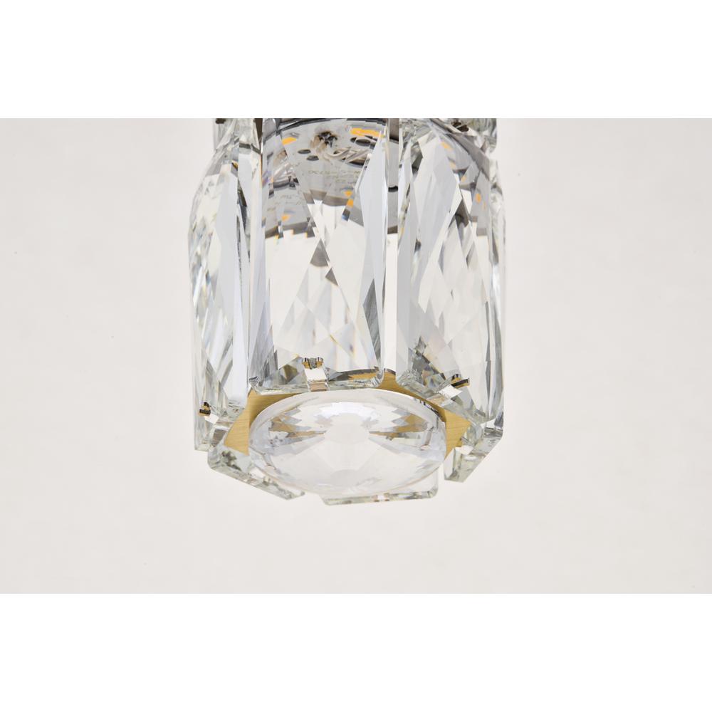 Polaris Led Light Gold Pendant Clear Royal Cut Crystal. Picture 4