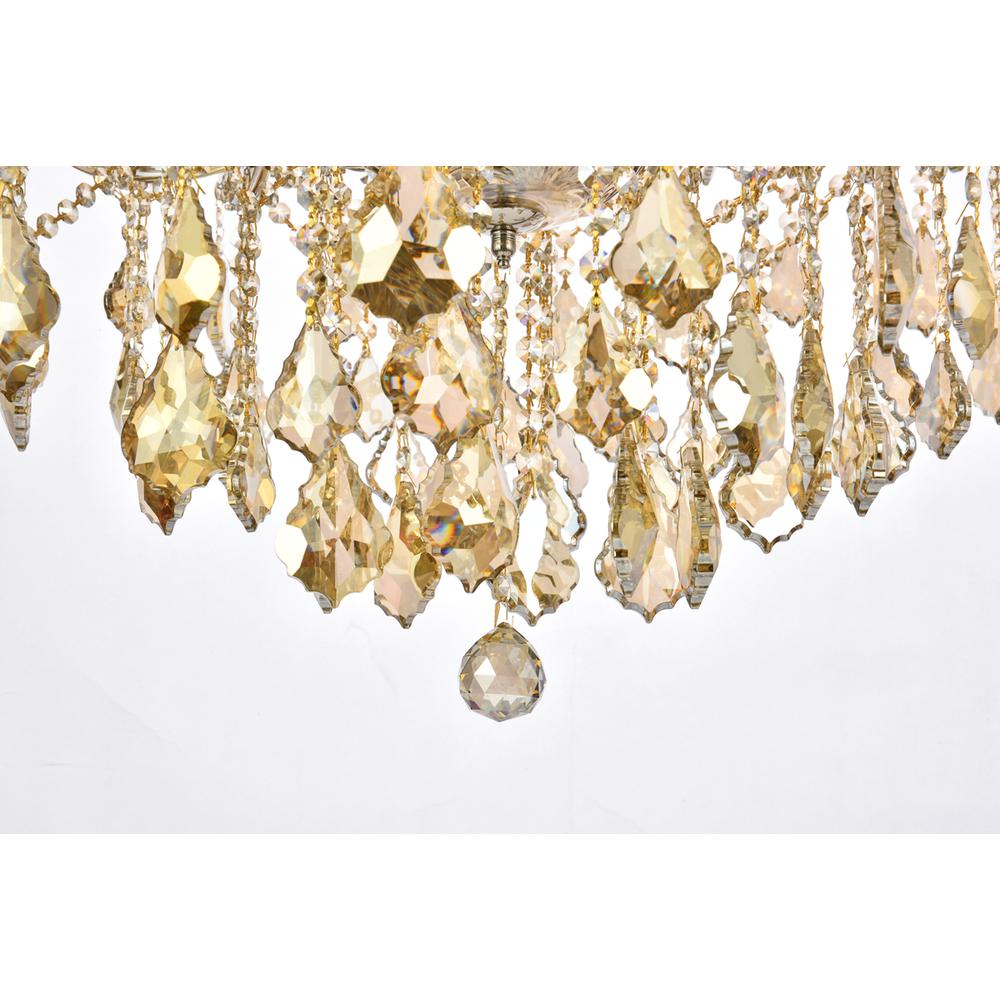 24 Light Golden Teak Chandelier Golden Teak (Smoky) Royal Cut Crystal. Picture 3
