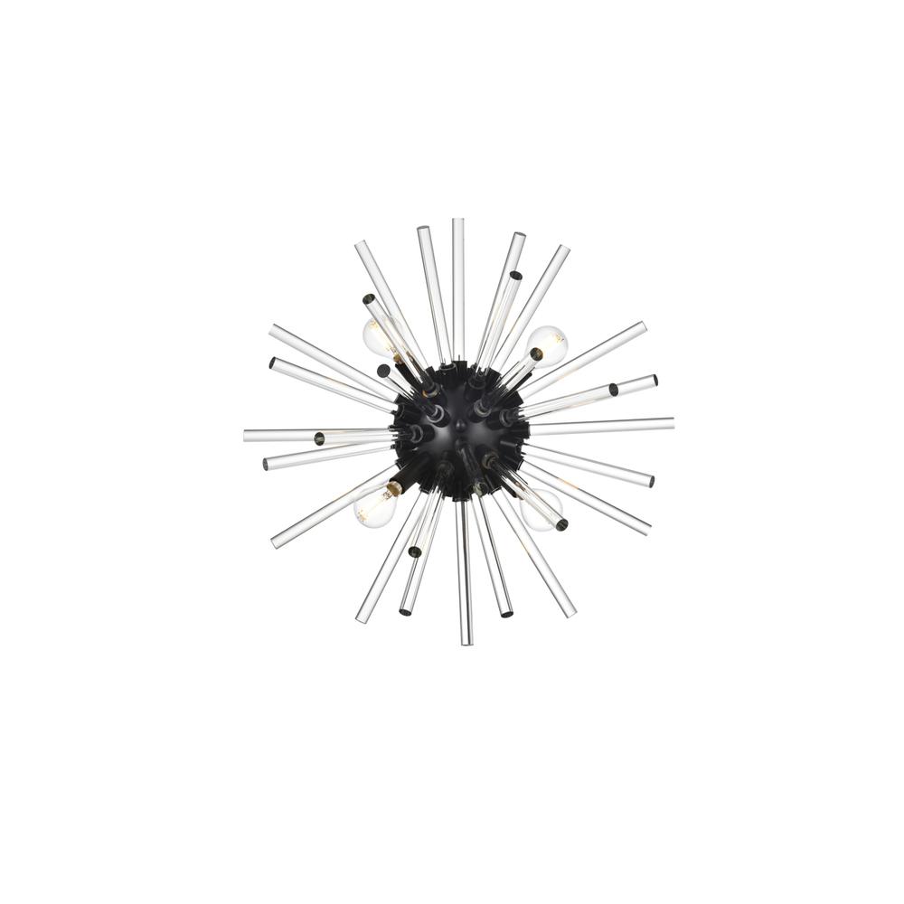 Sienna 18 Inch Crystal Rod Wall Sconce In Black. Picture 1