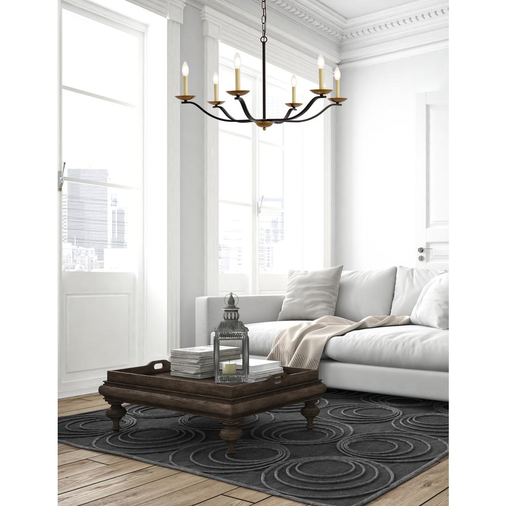 Trey 36 Inch Pendant In Black And Brass. Picture 8