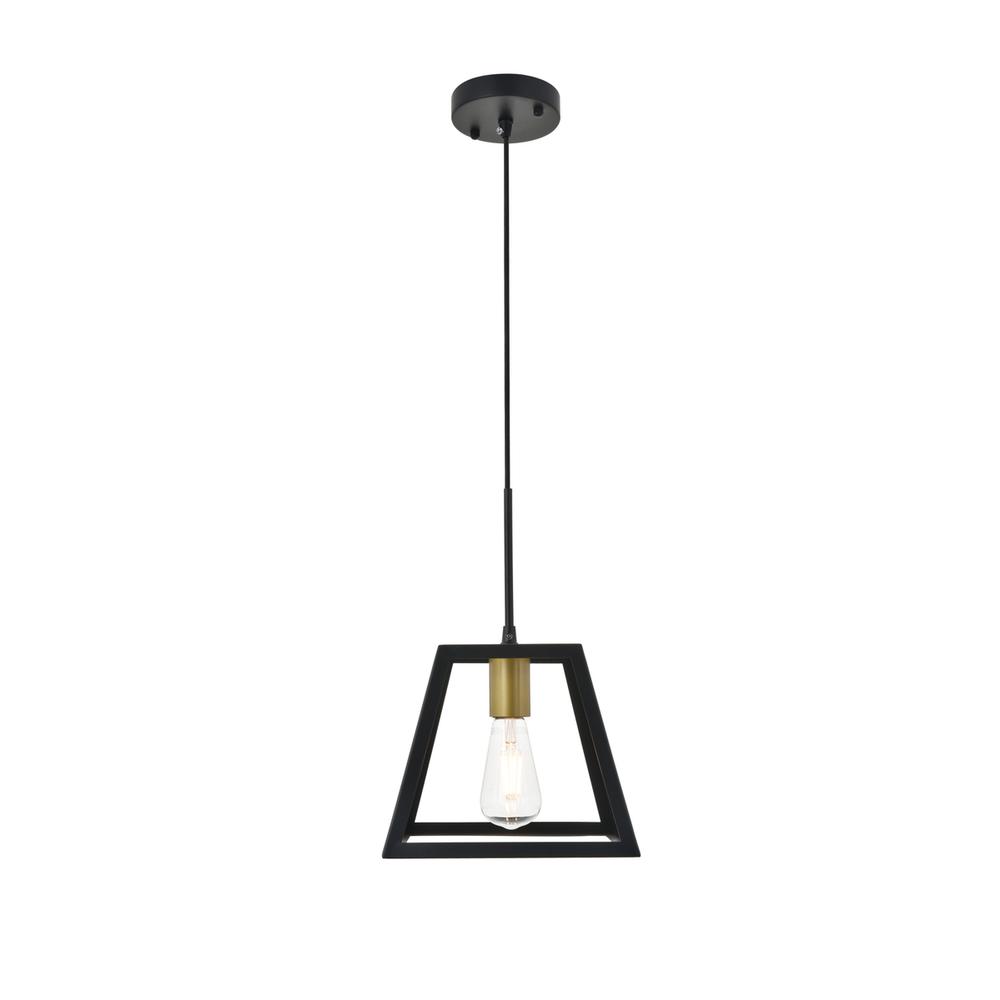 Resolute 1 Light Brass And Black Pendant. Picture 6