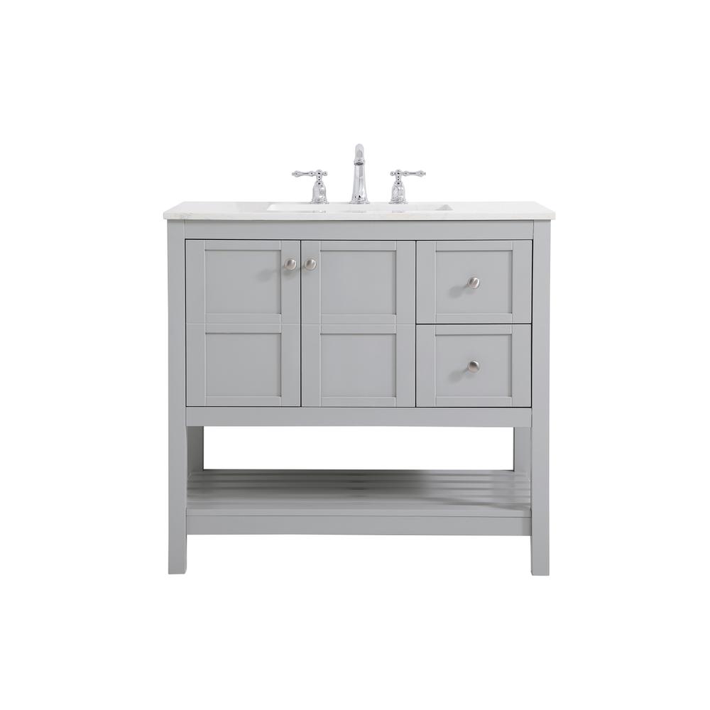 36 inch Single Bathroom Vanity in Gray. Picture 1