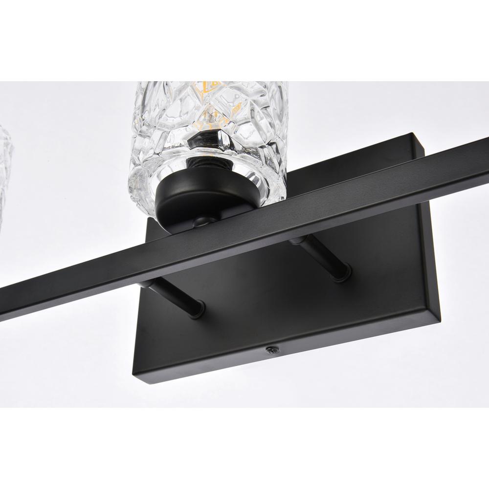 Cassie 5 Lights Bath Sconce In Black With Clear Shade. Picture 3