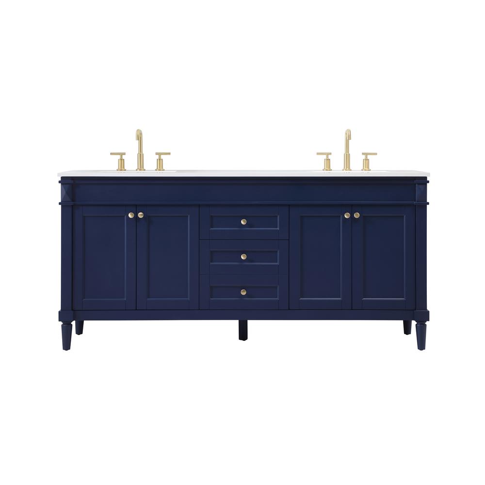 72 Inch Double Bathroom Vanity In Blue. Picture 1