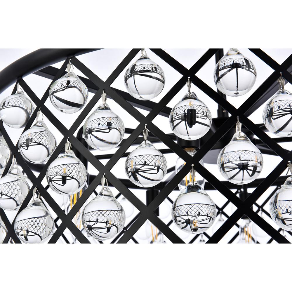 Madison 8 Light Matte Black Chandelier Clear Royal Cut Crystal. Picture 5