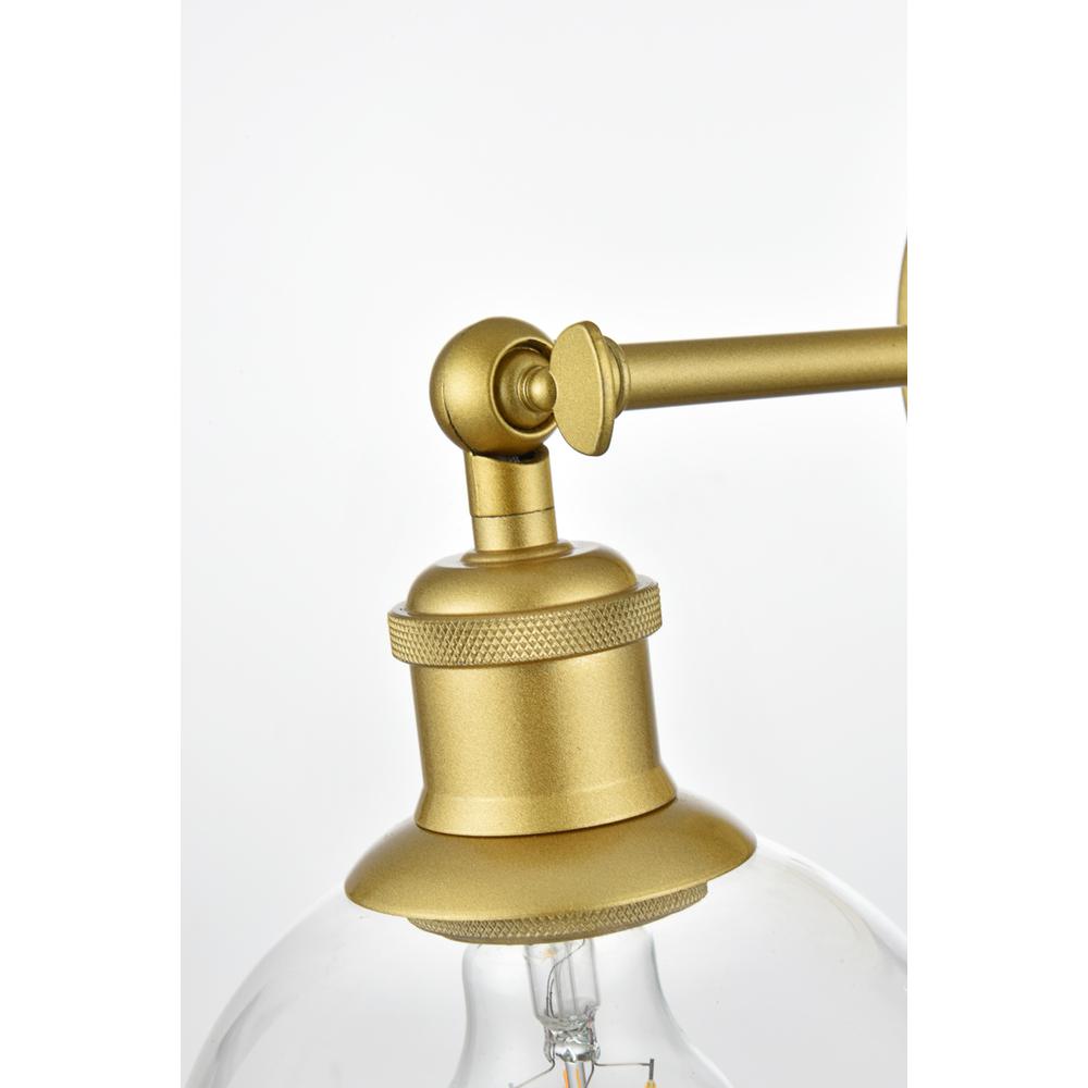 Kai 1 Light Brass And Clear Bath Sconce. Picture 5