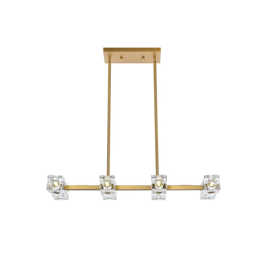 Lyra 30 Inch Pendant Light In Satin Gold. Picture 1