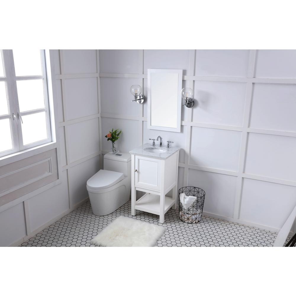 19 In. Single Bathroom Vanity Set In White. Picture 11