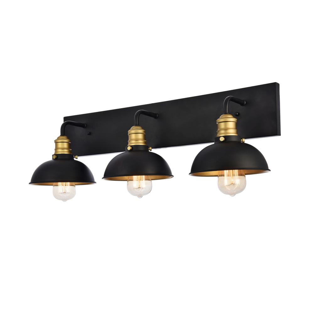 Anders Collection Wall Sconce D27 H8.3 Lt:3 Black And Brass Finish. Picture 2