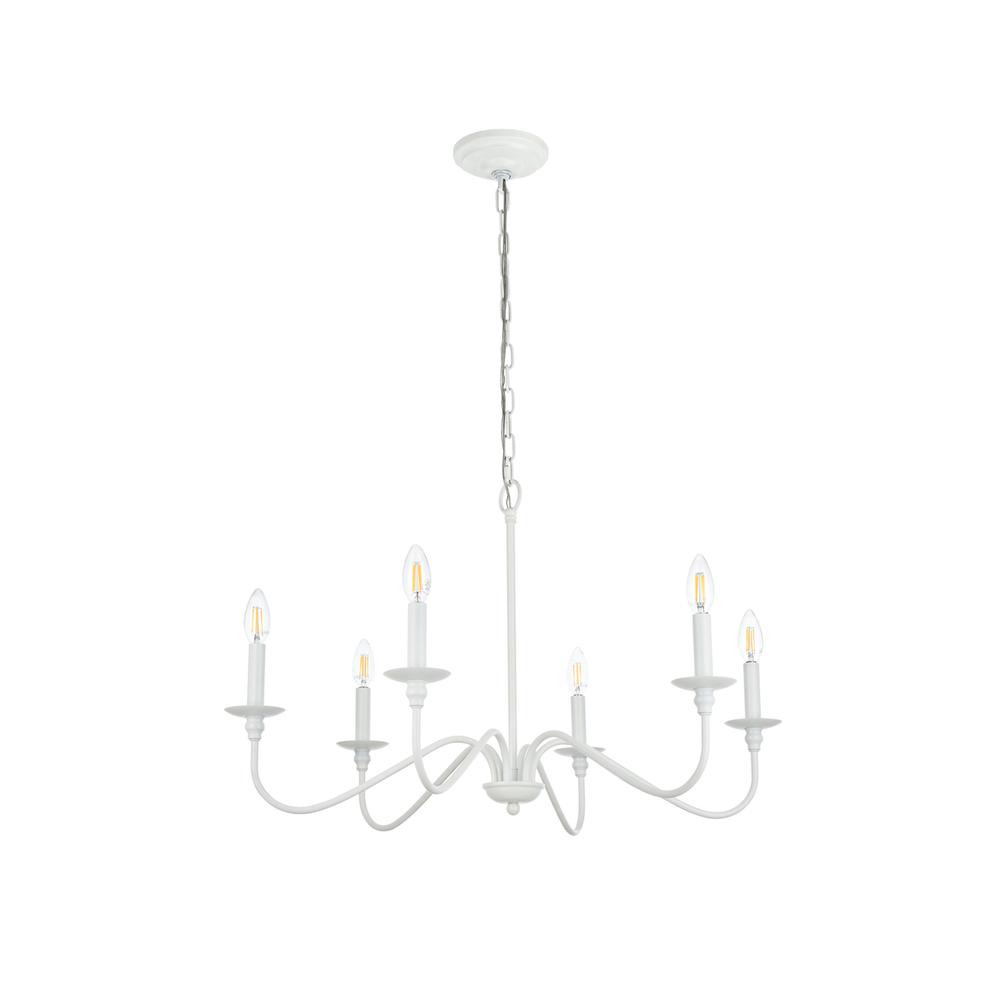 Rohan 36 Inch Chandelier In White. Picture 6