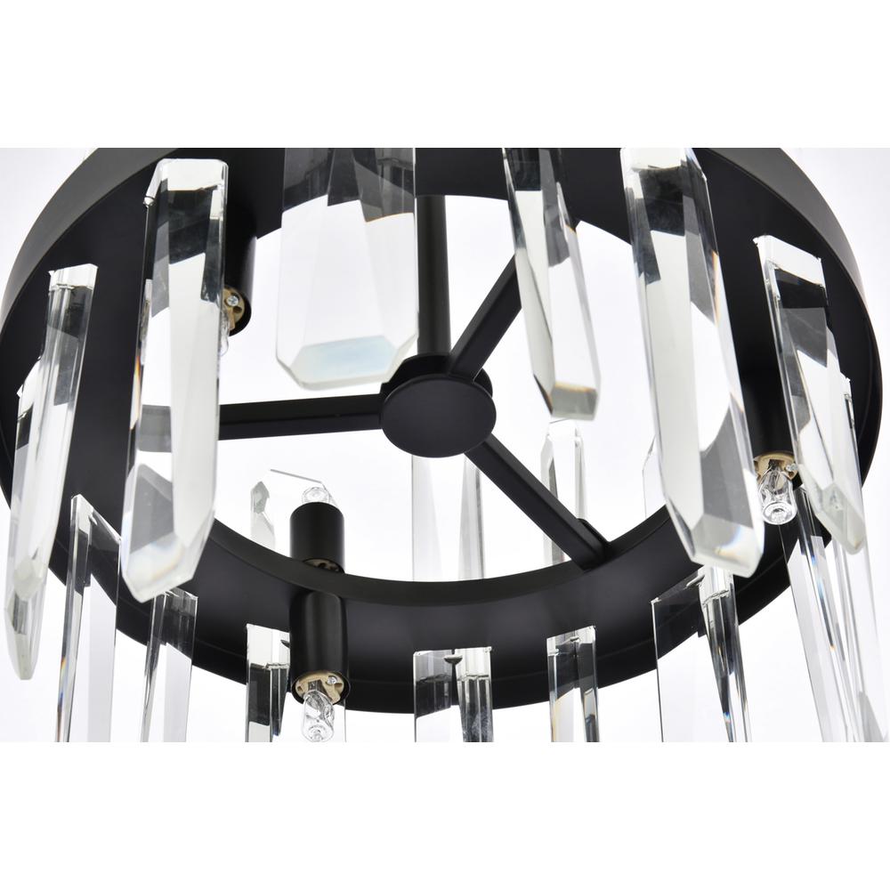 Serena 12 Inch Crystal Round Pendant In Black. Picture 5