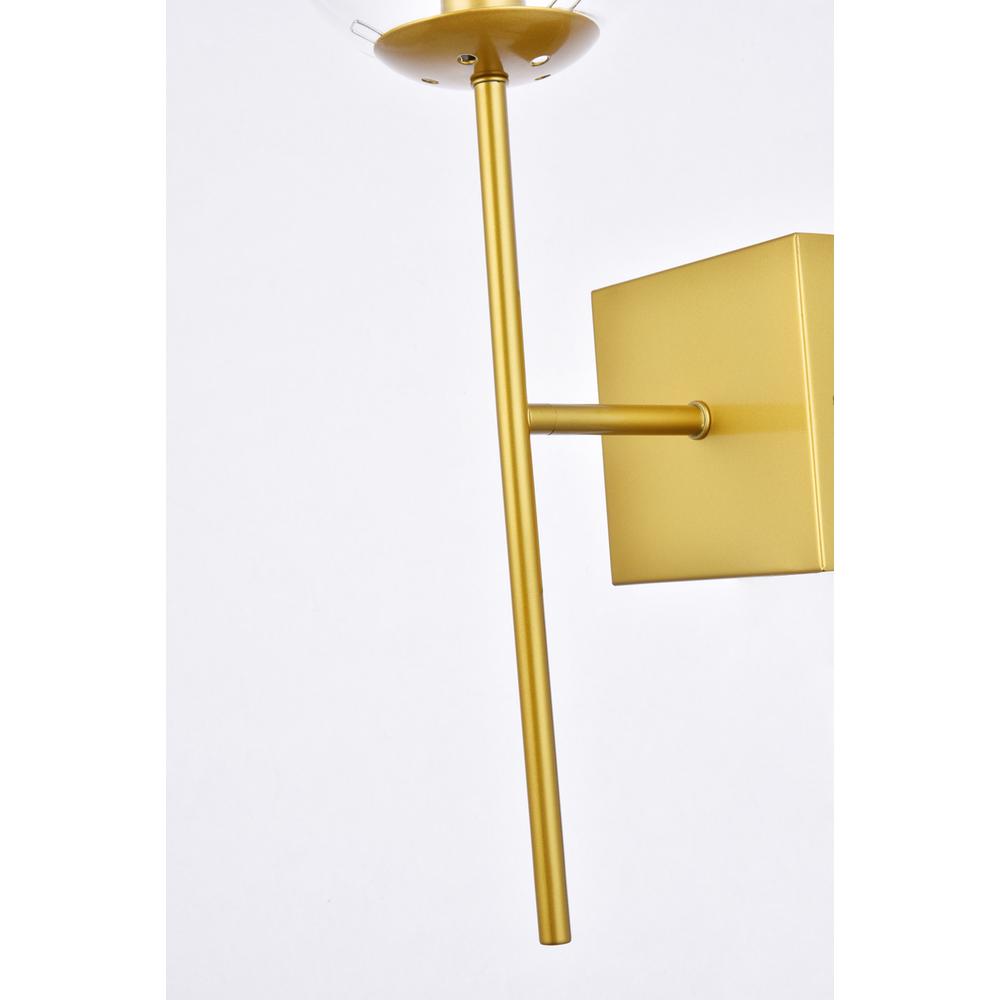 Neri 1 Light Brass And Clear Glass Wall Sconce. Picture 5