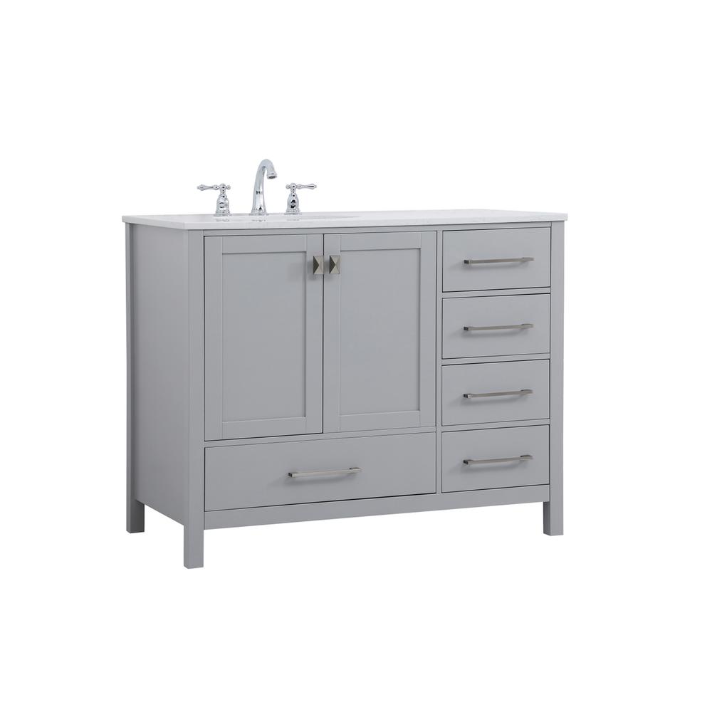 42 Inch Single Bathroom Vanity In Gray. Picture 6