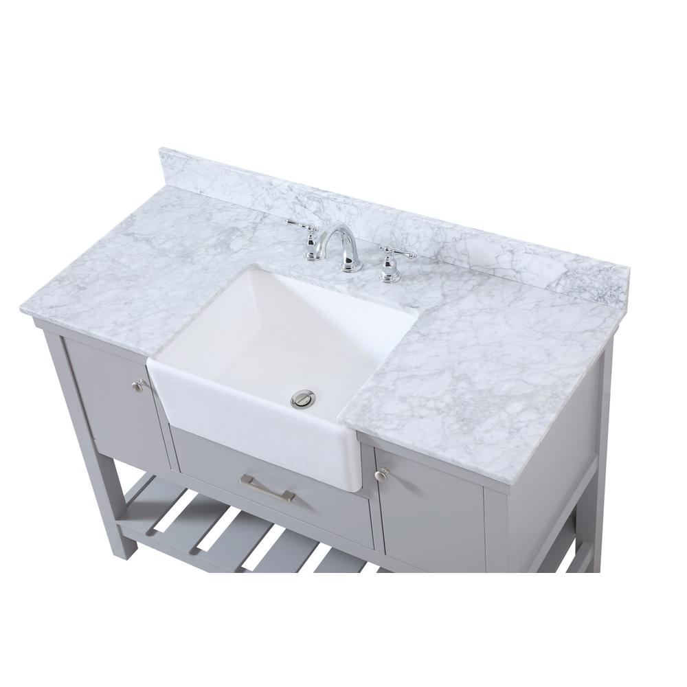 48 Inch Single Bathroom Vanity In Grey With Backsplash. Picture 10