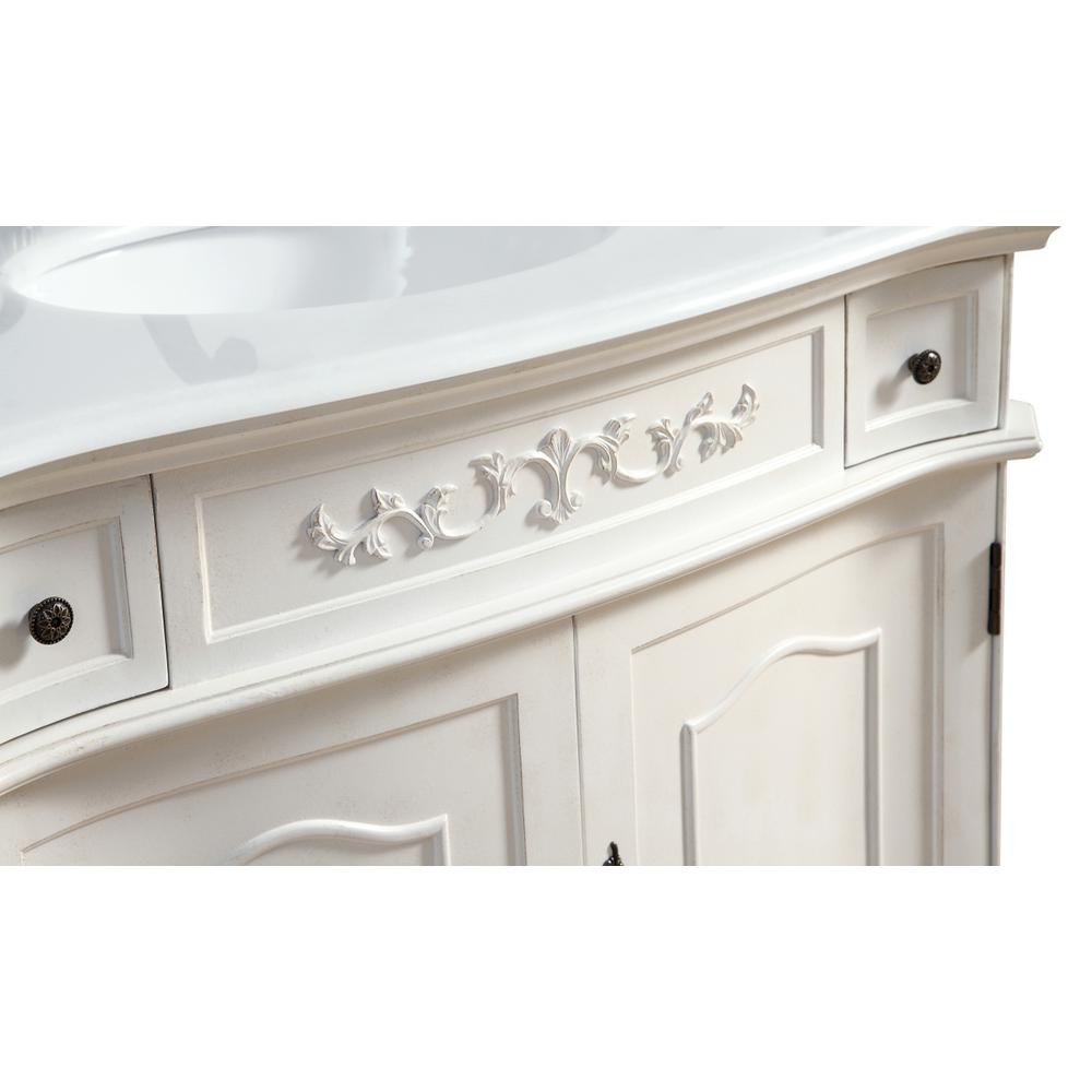 36 Inch Single Bathroom Vanity In Antique White. Picture 7