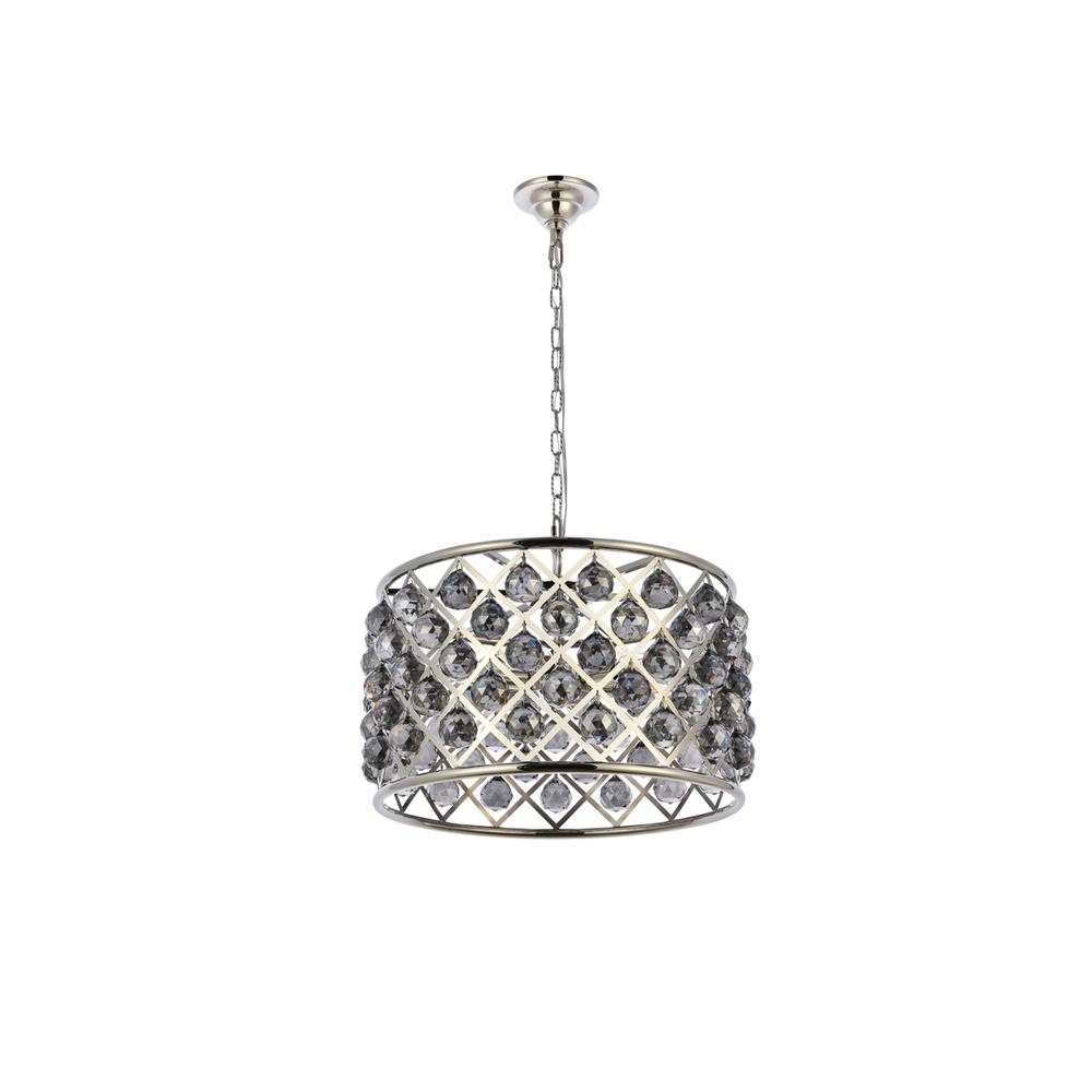 Madison 6 Light Polished Nickel Pendant Silver Shade (Grey) Royal Cut Crystal. Picture 6
